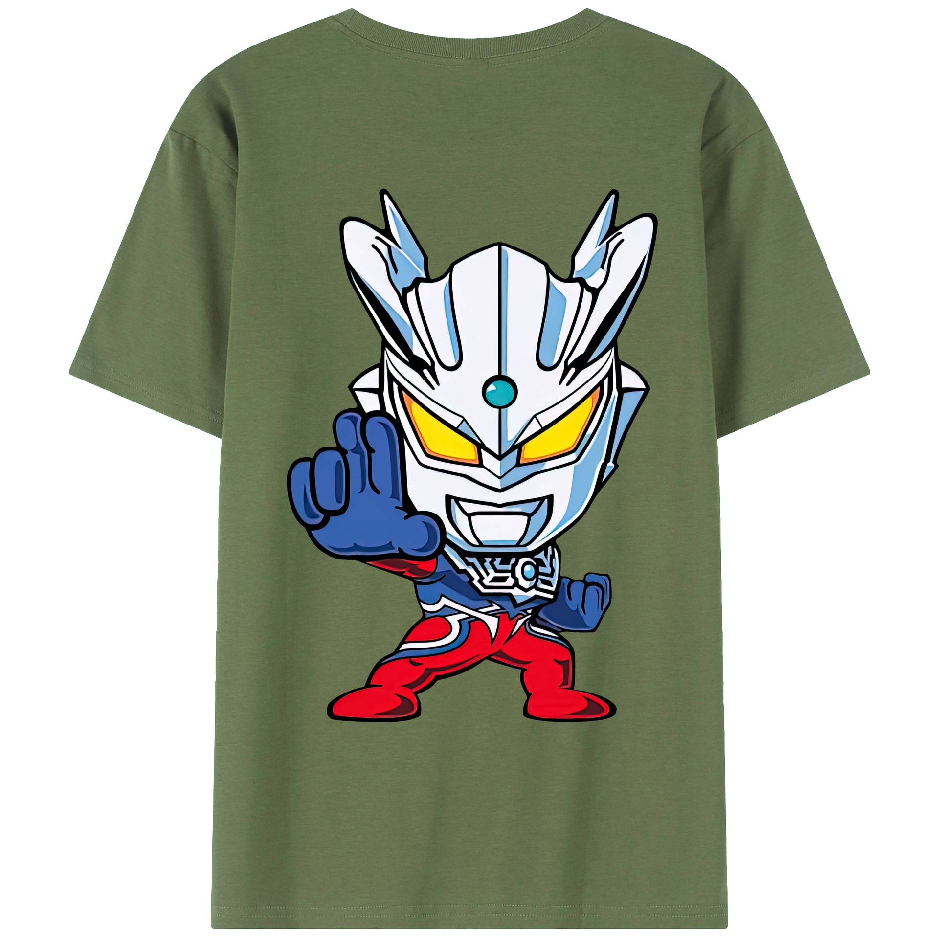 （画像用） ウルトラマン Ultraman 綿100％ メンズ半袖Tシャツ（バックプリント） 通気性